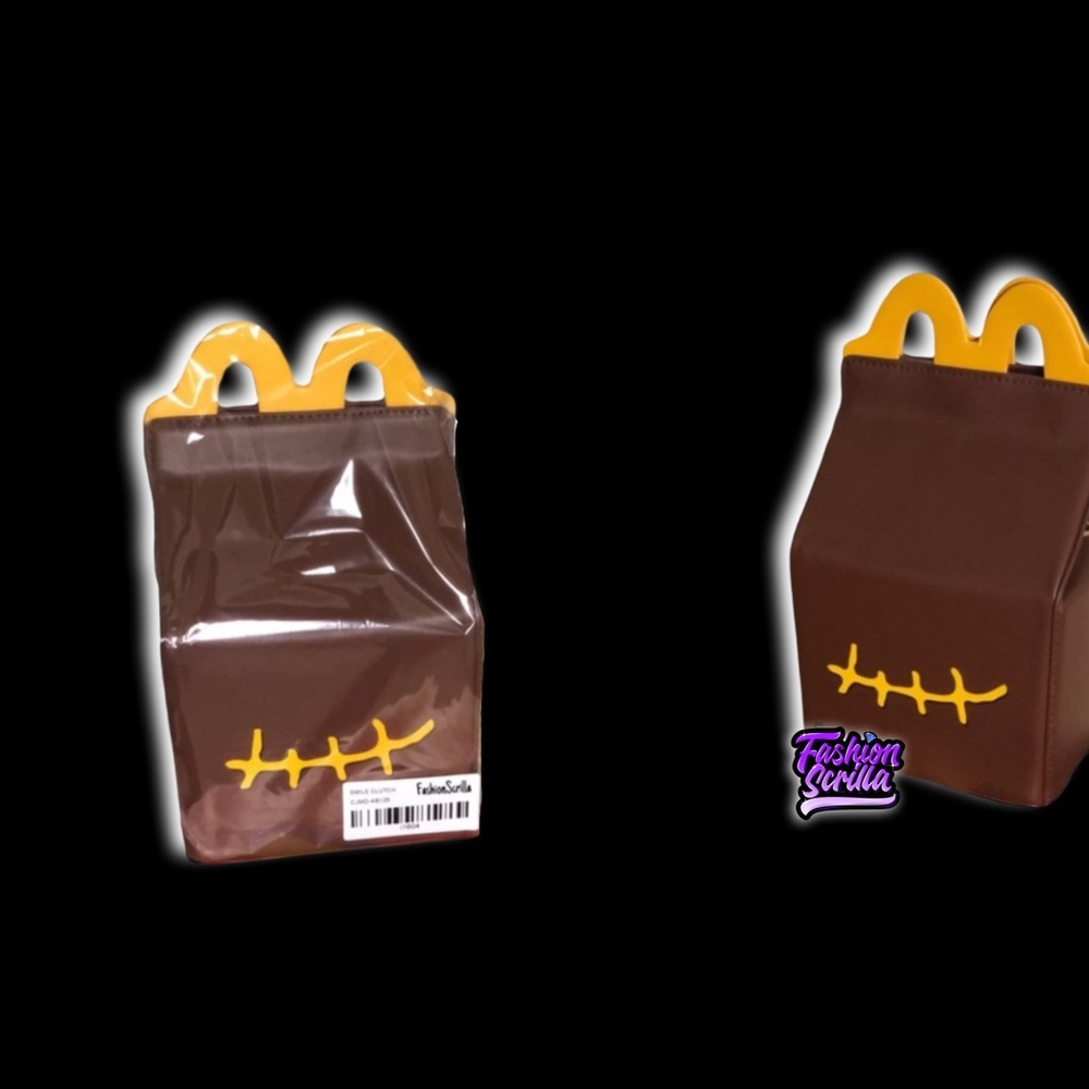 Travis Scott x McDonald’s Happy Meal Brown and Yellow Smile Clutch